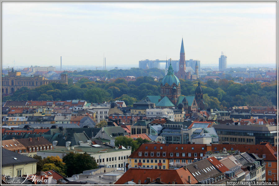 С колокольни церкви Св. Петра, вся панорама Мюнхена видна Мюнхен, Германия