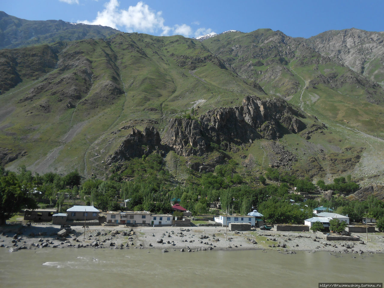 Вид на афганский берег Горно-Бадахшанская область, Таджикистан