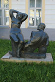 Всё на той же улице обнаружились скульптурные группы. Это вот Ангара и Енисей скульптора Стамова.  Возлюбленные запечатлены  здесь вместе.