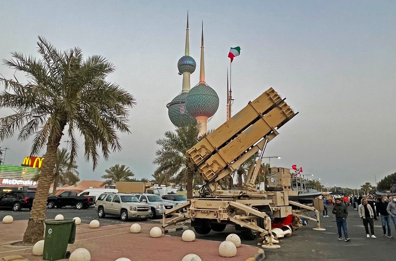 Armed Forces of Kuwait. Exhibition near Kuwait towers