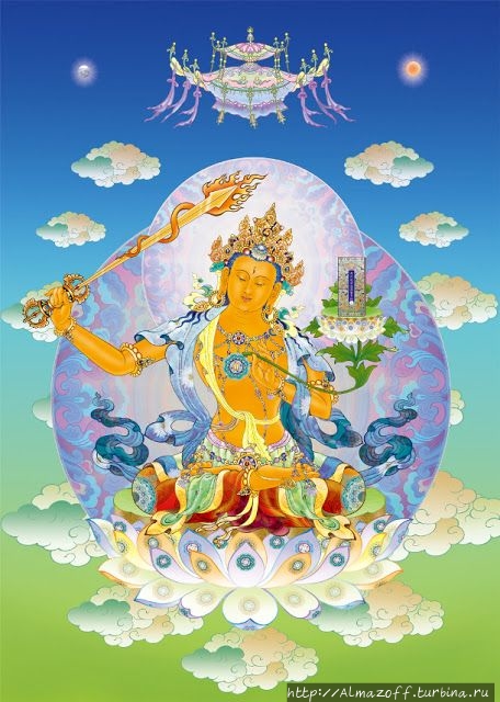 Бодхисаттва Манджушри, тибетское изображение.