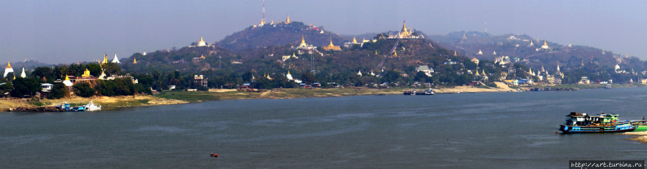 Именно с моста открывается панорама усыпанных храмами и ступами склонов холмов Сагайна. Сагайн, Мьянма