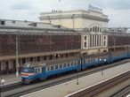 Послевоенный вокзал Тернопiль, с новодельными стеклянными галереями