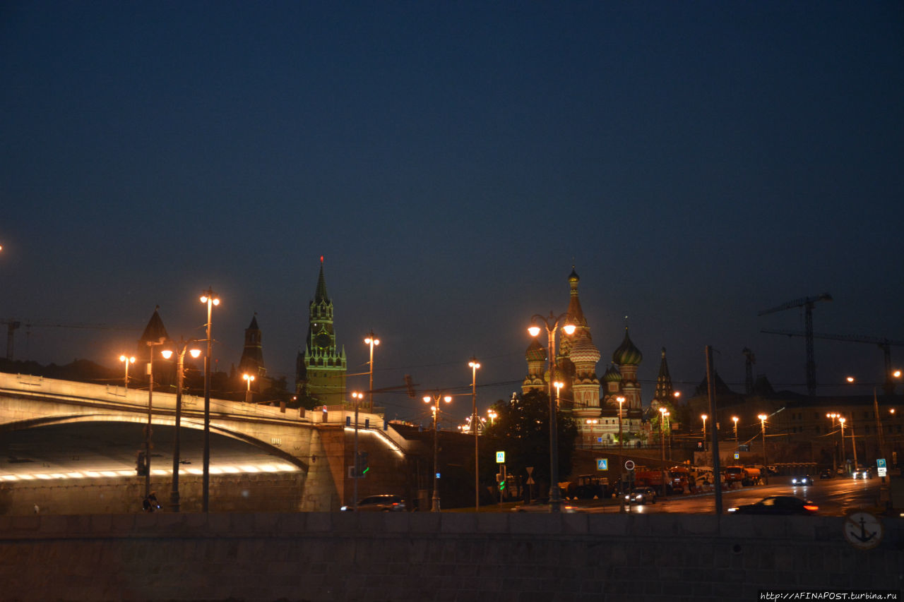Огни вечерней Москвы. Речная прогулка Москва, Россия