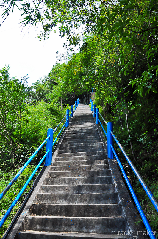 Лестница иногда предстает почти вертикальной стеной.