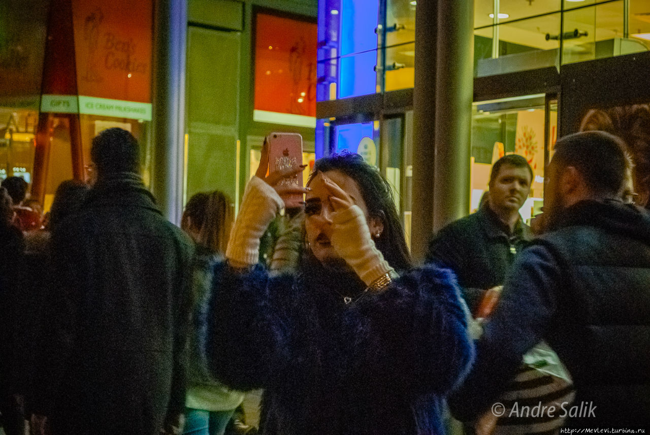 Ночной рождественский Лондон Лондон, Великобритания