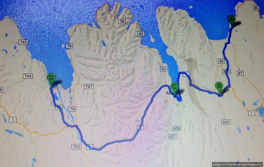 Наш маршрут 8-го дня путешествия Вокруг Исландии Хусавик, Исландия