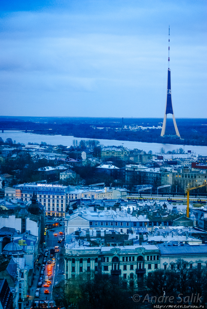 Рига в сумерках Рига, Латвия