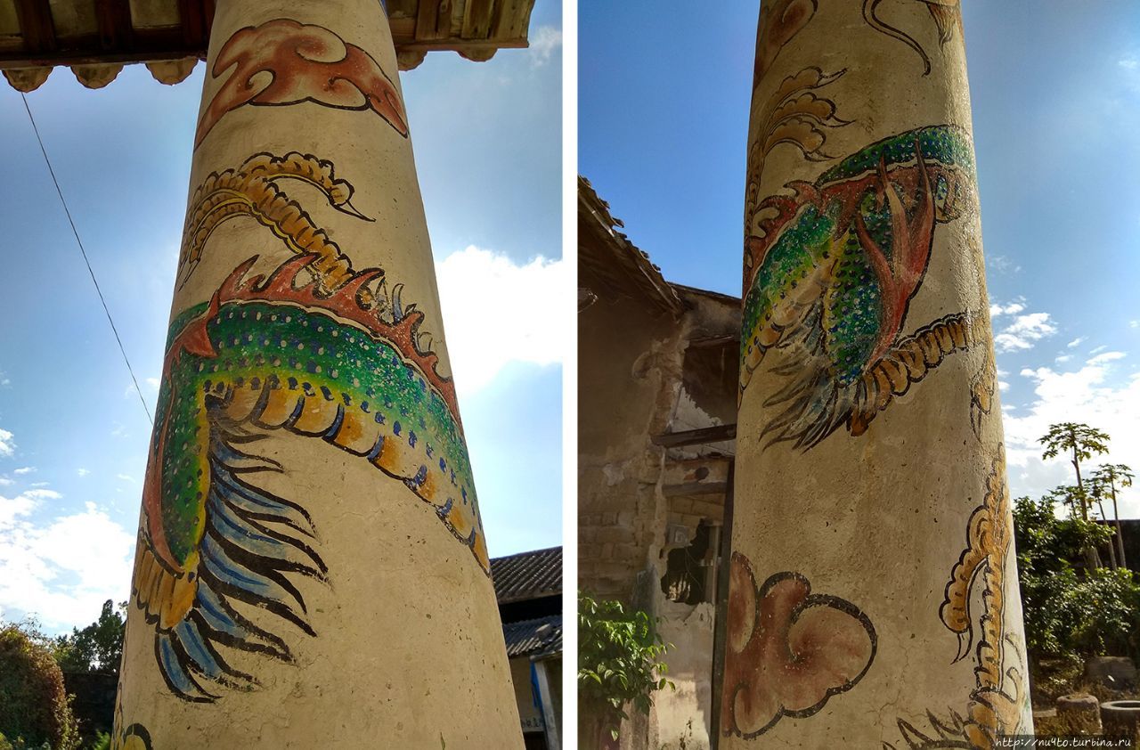 Дракон на колонне храма Провинция Гуандун, Китай