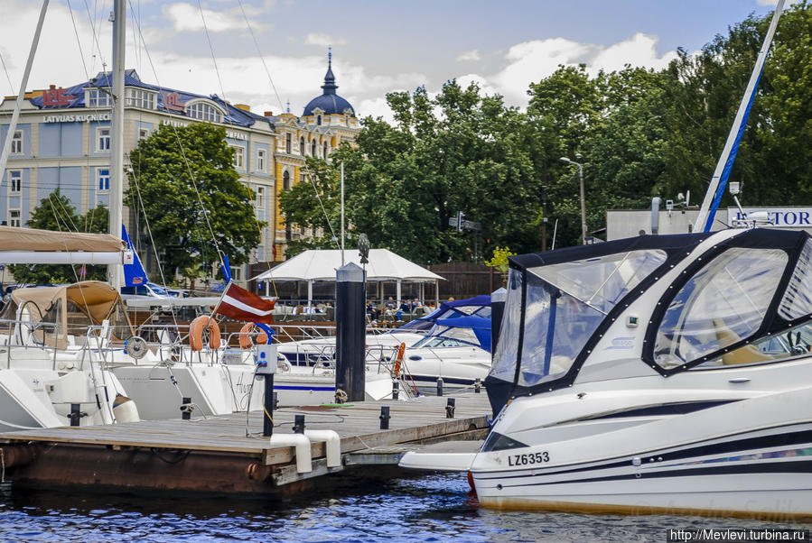 Яхтклуб с воды Рига, Латвия