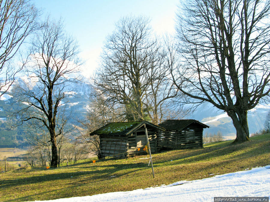 Вид на озеро Цель-ам-Зее с горнолыжного подьемника Цель-ам-Зее, Австрия