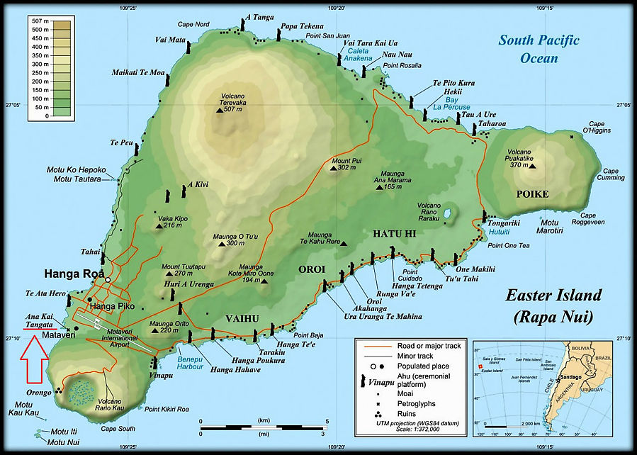 Достопримечательности острова Пасхи (ANA KAI TANGATA) Остров Пасхи, Чили