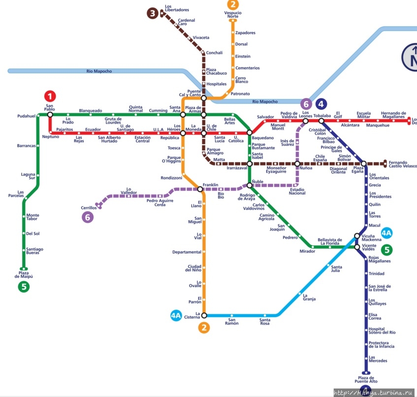 Схема метро сантьяго чили