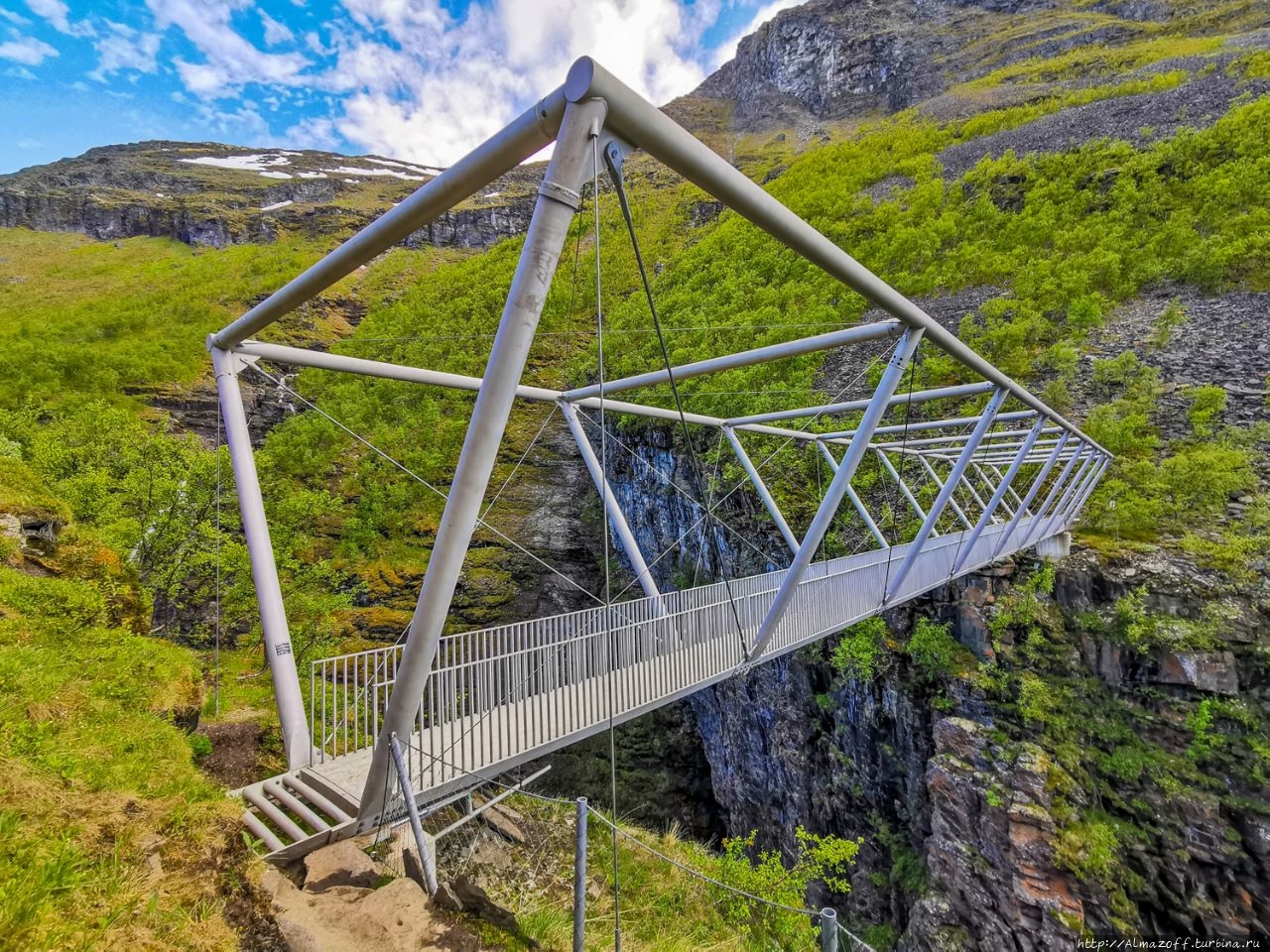 водопад и мост Горса Биртаварре, Норвегия
