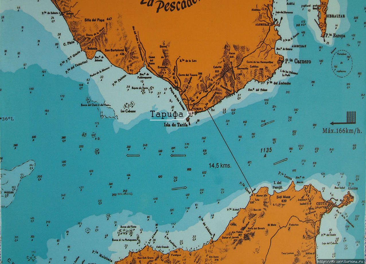 Карта пролива гибралтарского пролива