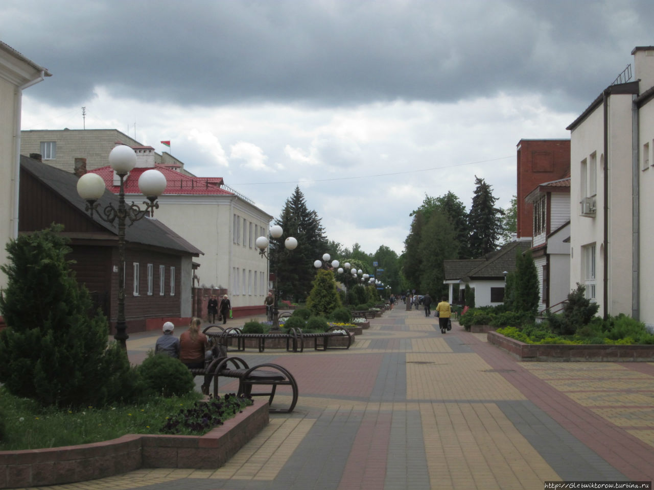 Центр Кобрина в майский день Кобрин, Беларусь