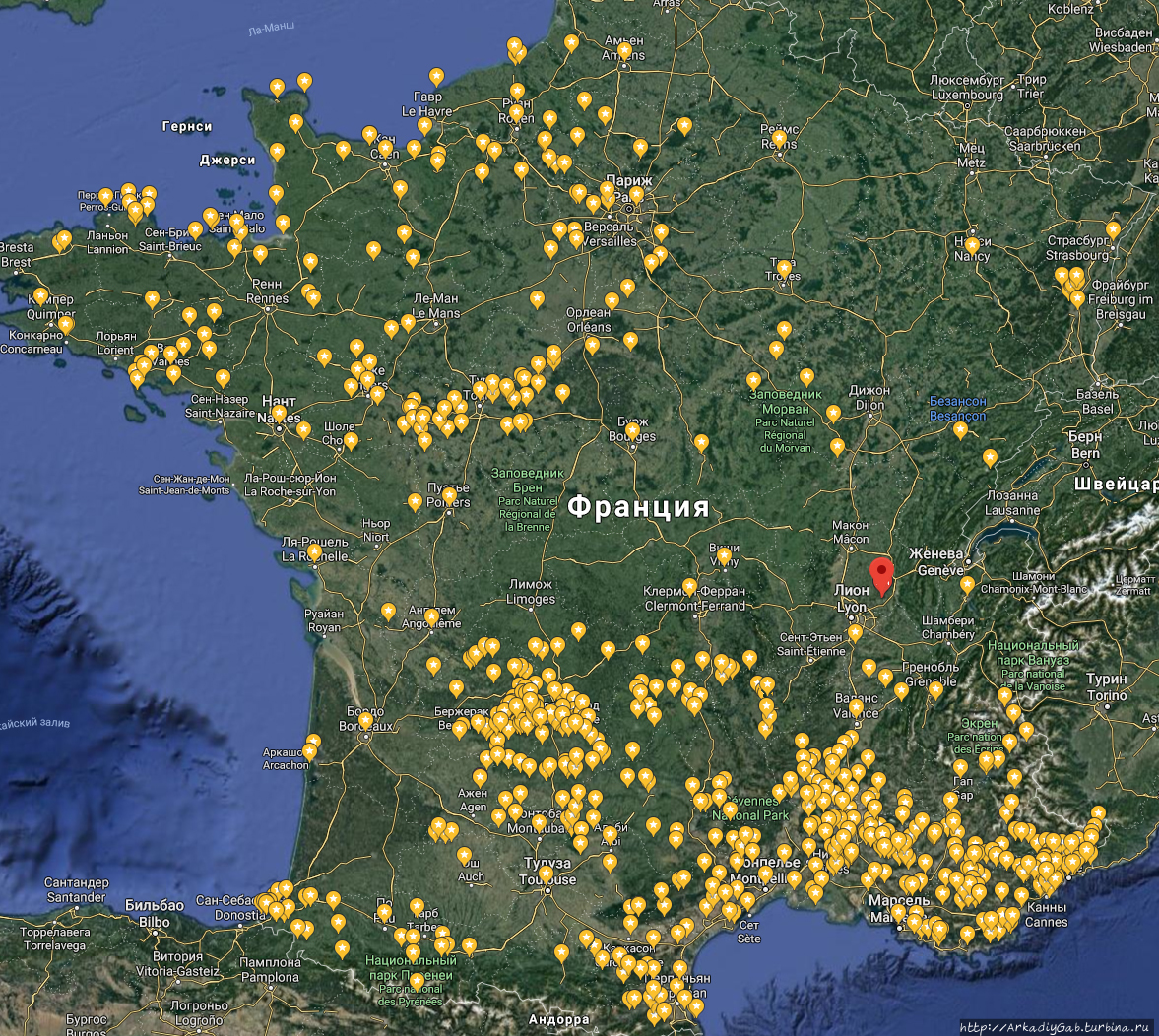 Карта Франции Франция
