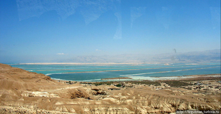 Мертвое море. На том берегу в тумане — Иордания Южный округ, Израиль