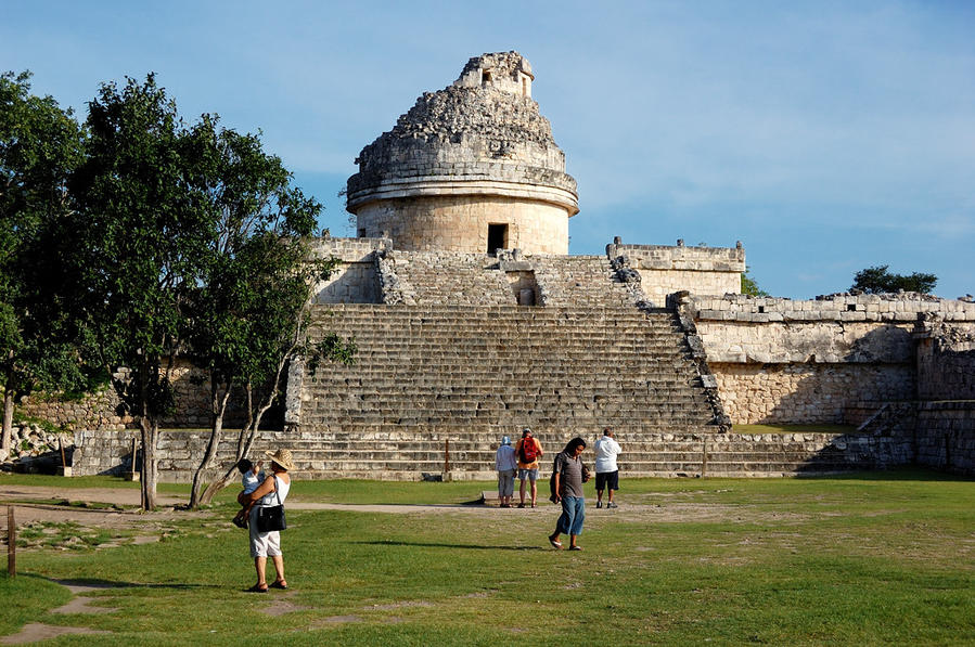 Древняя обсерватория El Caracol Чичен-Ица город майя, Мексика
