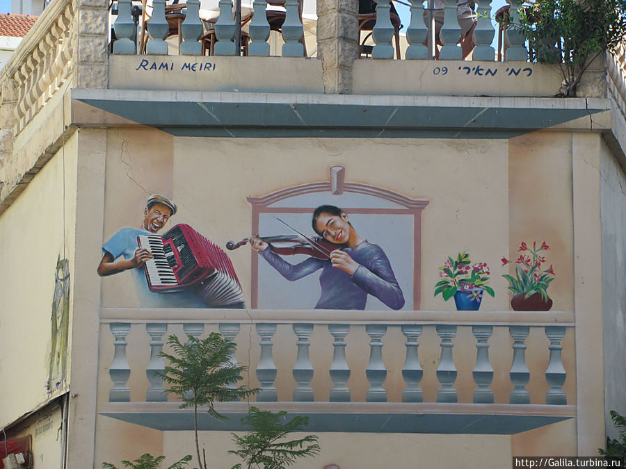 Рисунок на стене дома. Верх. Тель-Авив, Израиль