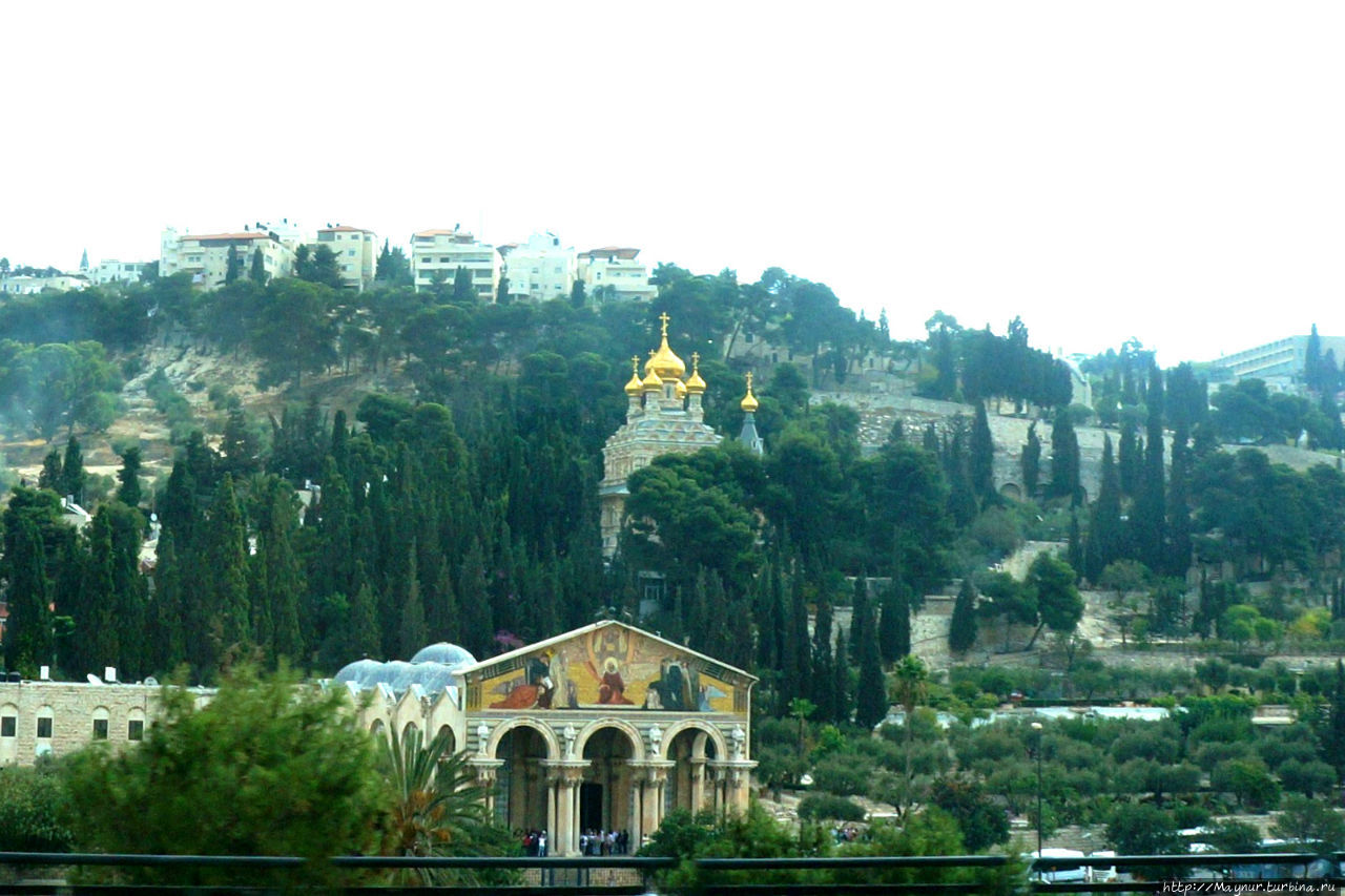 На переднем плане видна Церковь Всех  Наций. Иерусалим, Израиль
