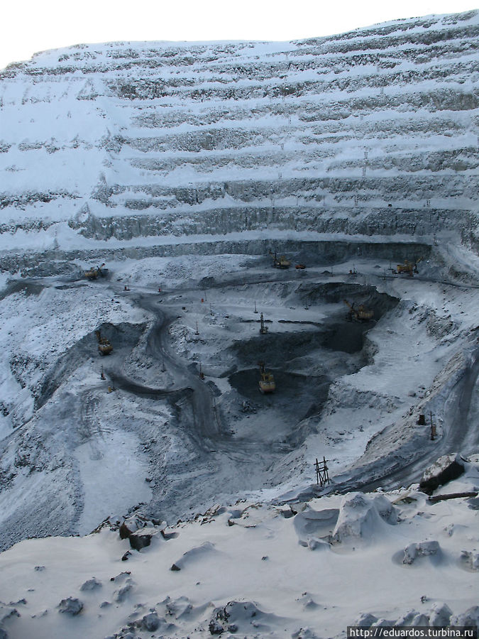 открытый рудник Норильск, Россия
