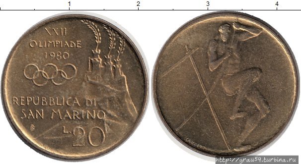 Россия на монетах других стран. Больше монет только у СССР Сан-Марино