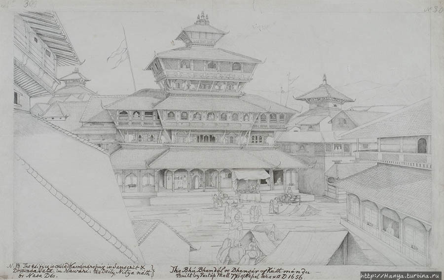 Рисунок 1841 г. Из интернета Катманду, Непал