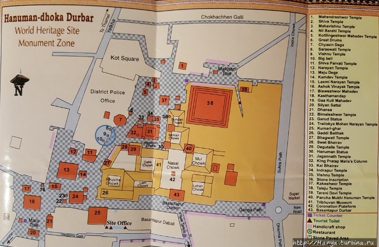 Схема Дурбара в Катманду