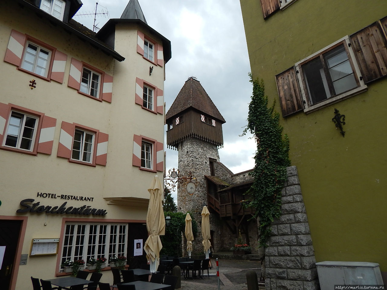 Остатки средневековой городской стены. Журавлиная башня Вальдсхут-Тинген, Германия