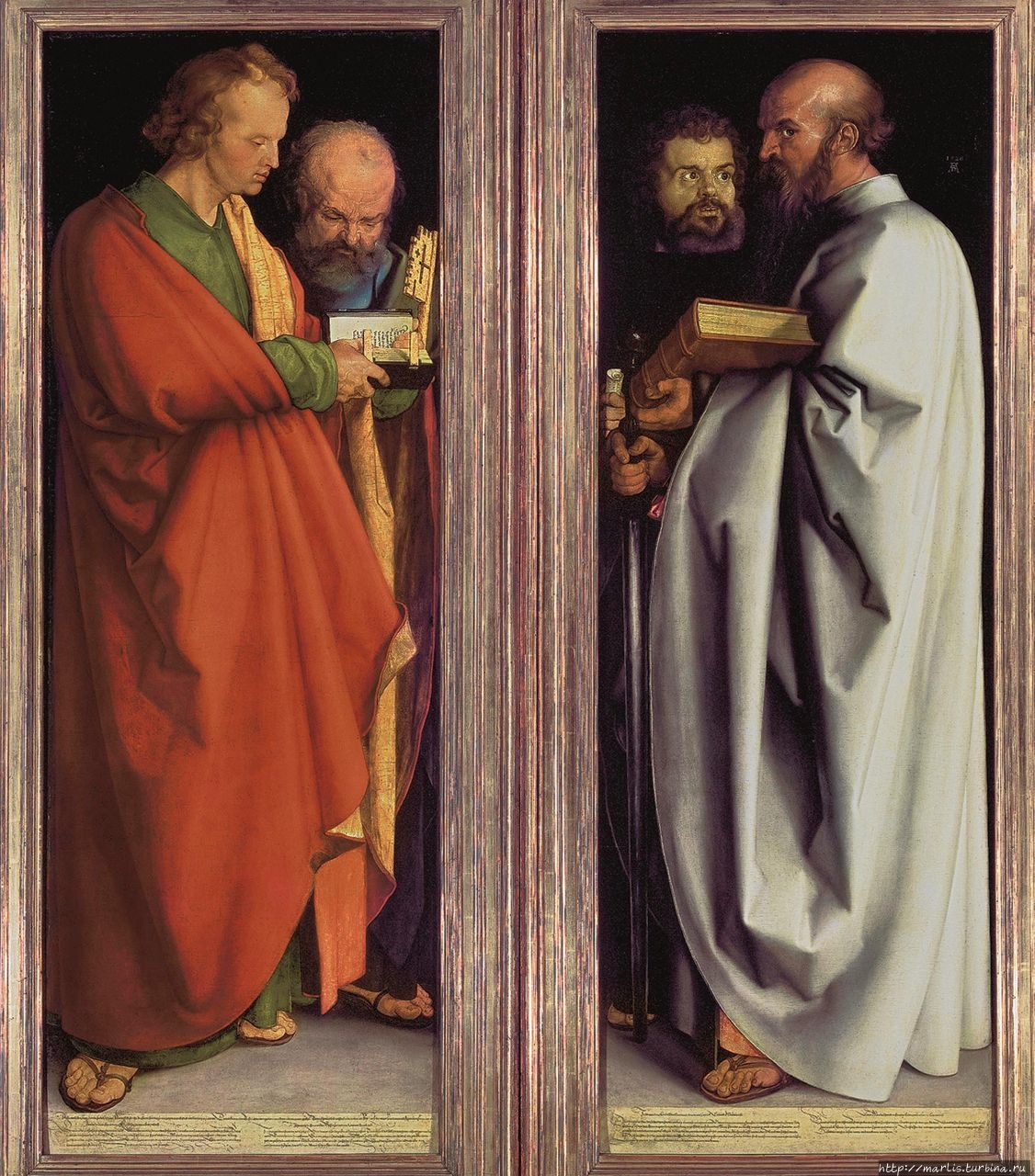 Альбрехт Дюрер. Четыре апостола. 1526
Старая пинакотека, Мюнхен.
Johannes, Petrus, Markus und Paulus Нюрнберг, Германия