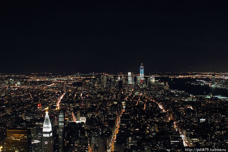 Вид с Эмпайр Стейт Билдинг. Южная оконечность Манхэттена. Нью-Йорк, CША