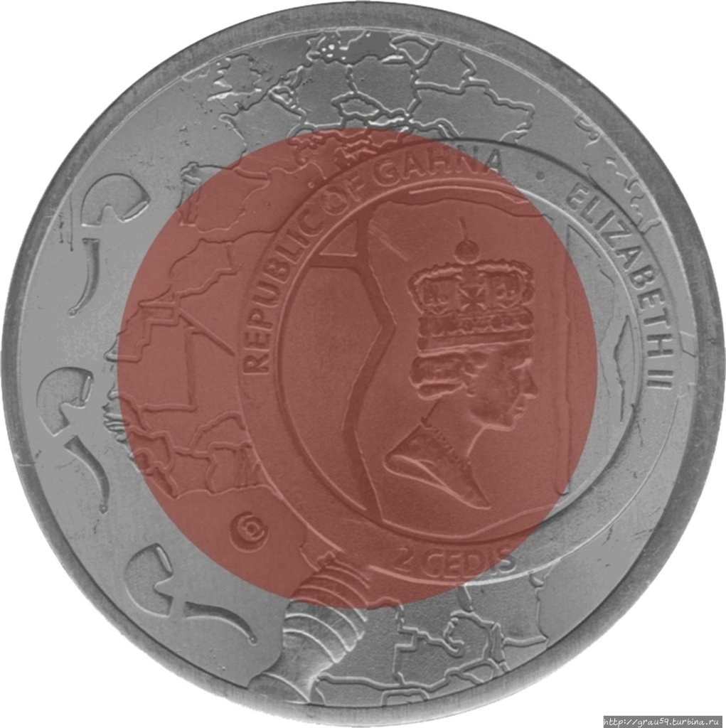Удивительно красивые монеты из цветного титана. Часть 3 Гана