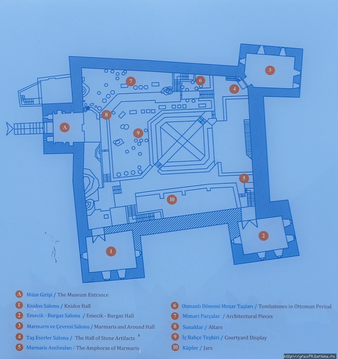 Экспонаты археологического музея Мармариса. Внутри башен