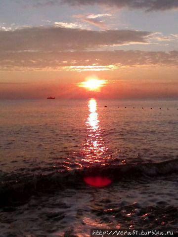 Закат солнца на море был восхитителен. Краснодарский край, Россия