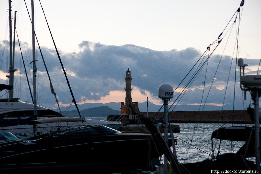 Вечер над Венецианской гаванью Хания, Греция