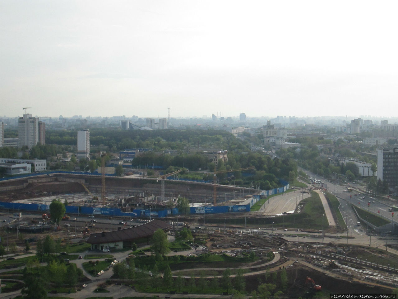 Панорама города со смотровой площадки Минск, Беларусь