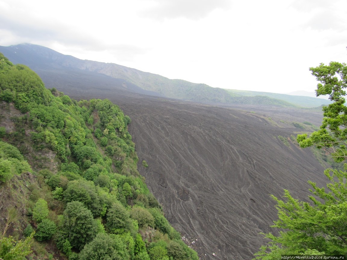 Долина Valle del Bove в природном парке вулкана Etna Вулкан Этна Национальный Парк (3350м), Италия