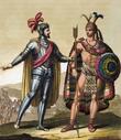 Эрнан Кортес с последним императором ацтеков. Из интернета