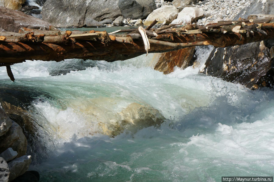Одна   из   бесчисленных    речек,   впадающих   в   главную   реку   долины. Покхара, Непал