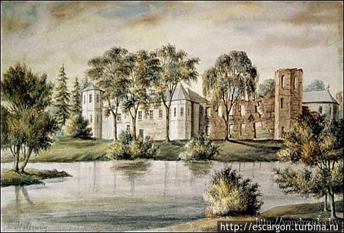 Гольшанский замок. Художник Н. Орда. 1876 Северо-западный фасад.