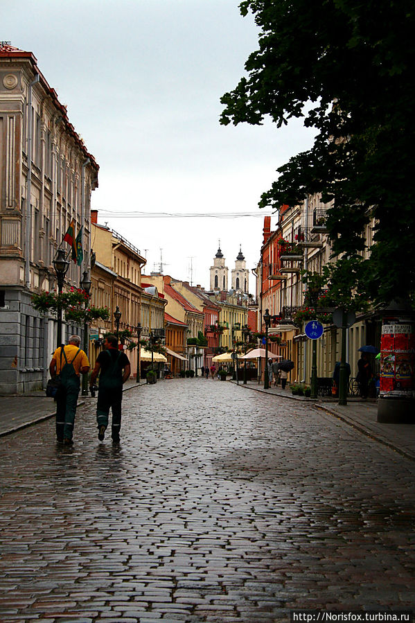 Впереди виден костел святого Франциска Ксаверия Каунас, Литва