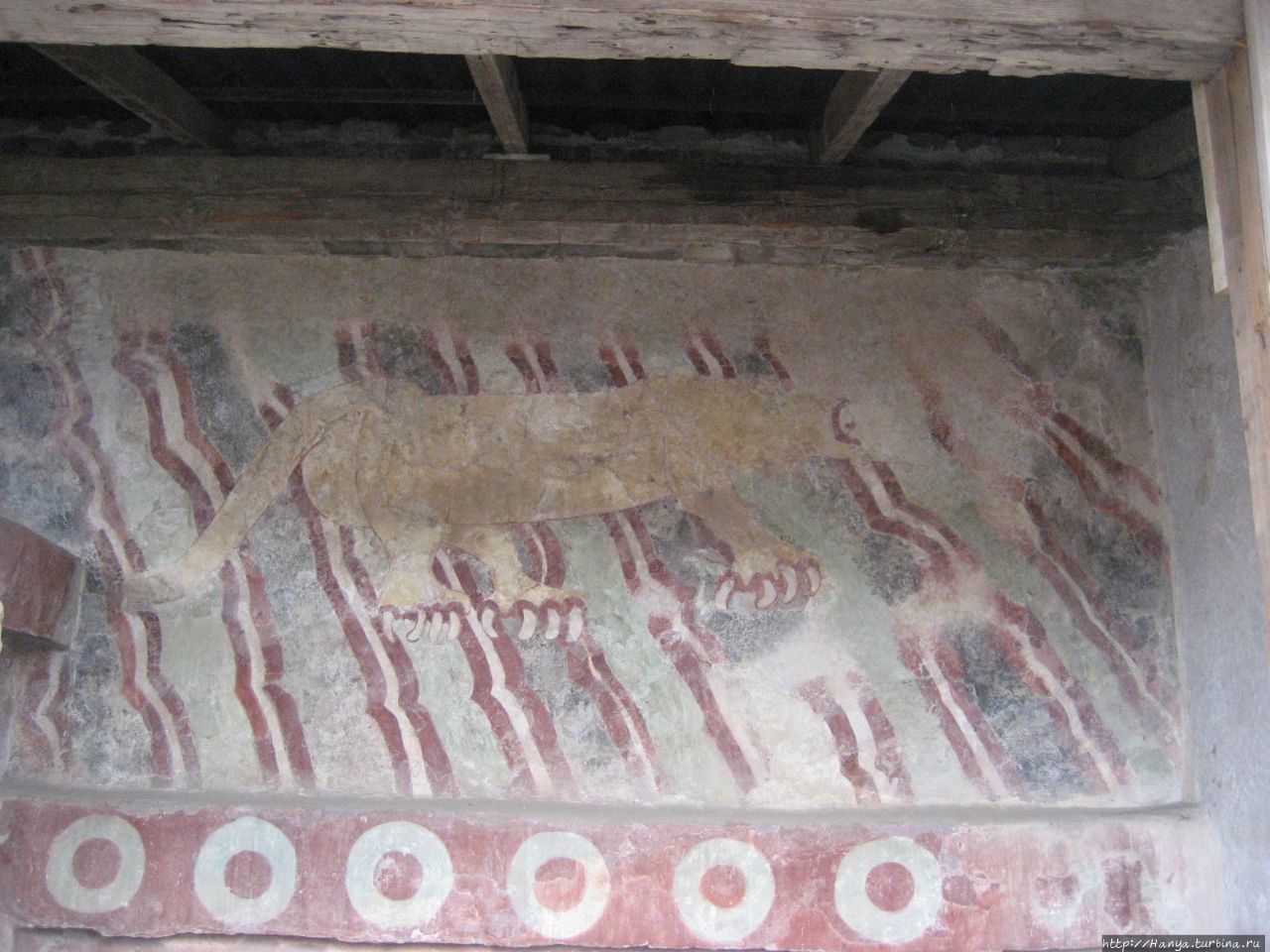 Фрески Храма Мифологочиских Животных Теотиуакан пре-испанский город тольтеков, Мексика