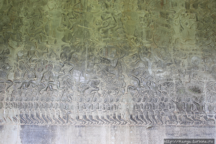 Изображение знаменитой битвы Кауравов (северных народов) и Пандавов (южных народов) в ходе сражения  при Курукшетре (Battle of Kurukshetra)