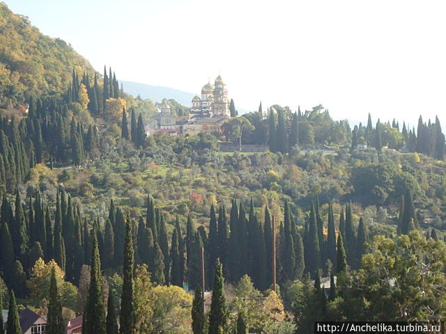 Монастырь в Новом Афоне. Вид с Иверской горы.