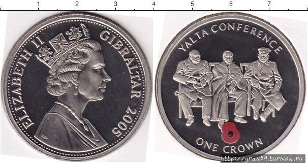 Россия на монетах других стран. Вторая Мировая Война Гибралтар