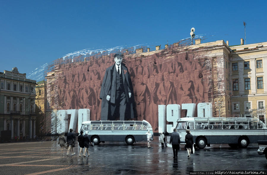 1970 год, Дворцовая площадь Санкт-Петербург, Россия