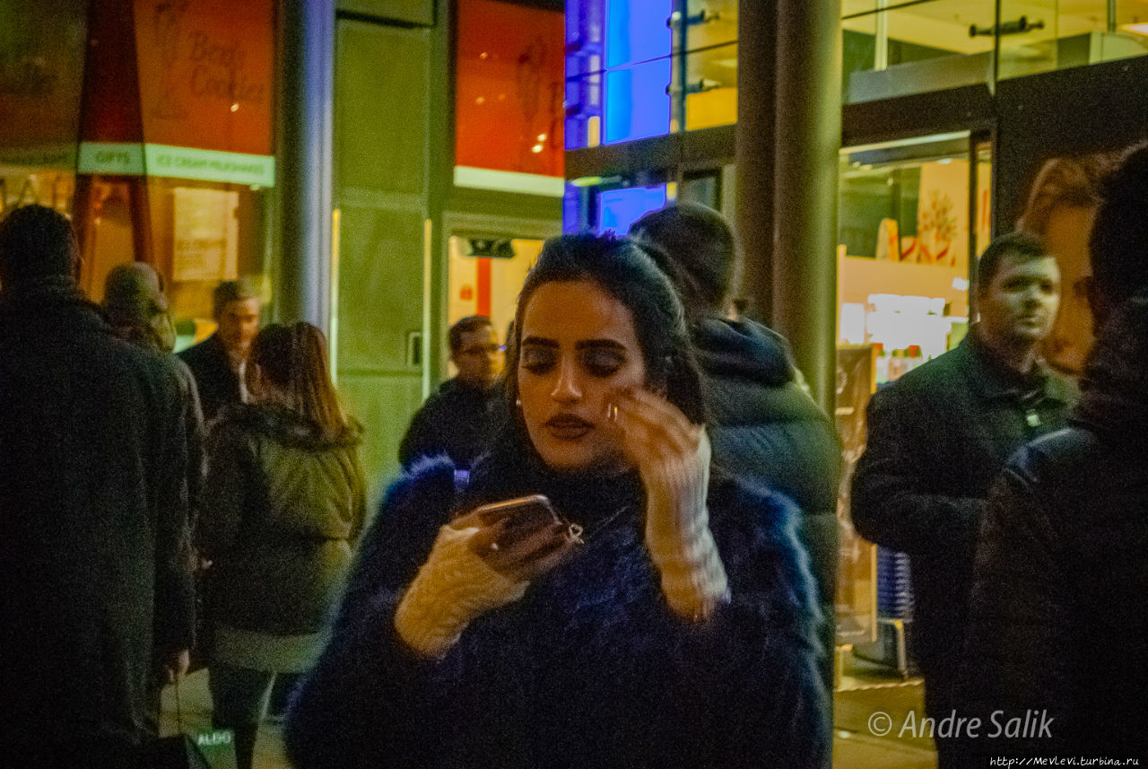 Ночной рождественский Лондон Лондон, Великобритания