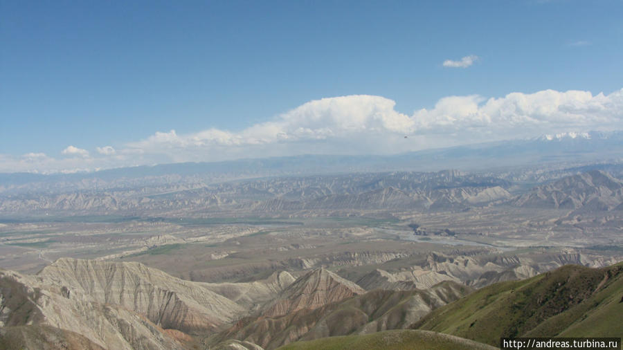 Вид на Тянь-Шань с перевала Киргизия
