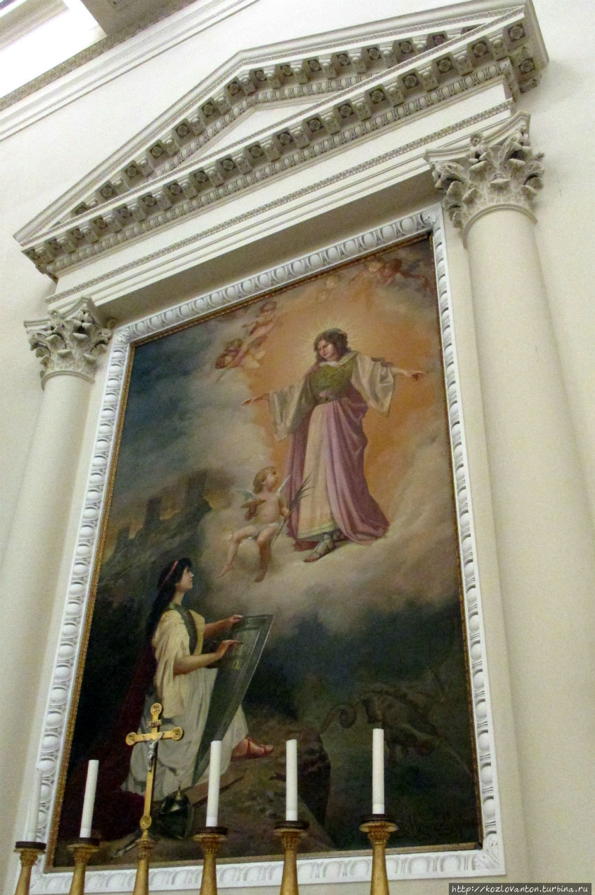На мой взгляд, явно заказная и тенденциозная картина Появление Святой Агаты перед республикой кисти Оресте Моначелли (1897). Сан-Марино, Сан-Марино